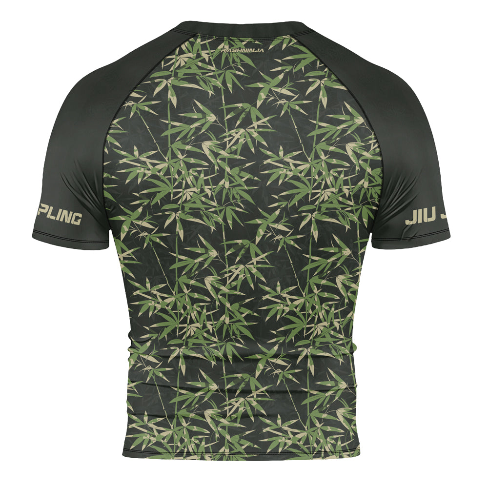 Bamboo Rash Guard Rashninja Camouflage Bamboo Shadow Men's Short Sleeve Rash Guard