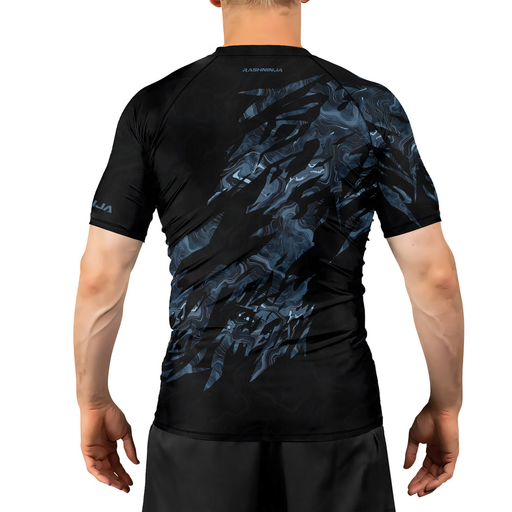 Rash★ Rashninja Cyber Storm Silver Men's Short Sleeve Rash Guard