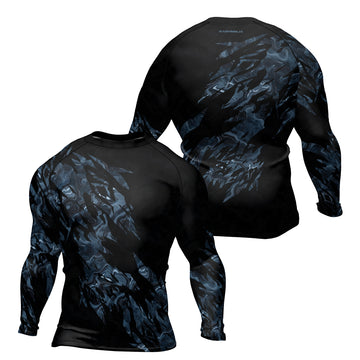 Rashninja Cyber Storm Silver Men's Long Sleeve Rash Guard
