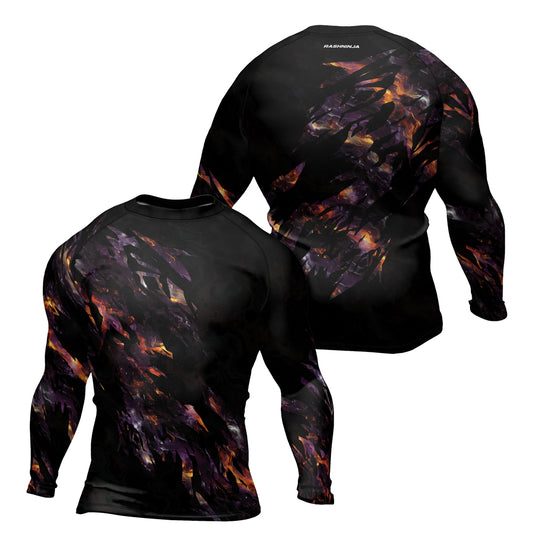 Rashninja Cyber Storm Galaxy Nebula Men's Long Sleeve Rash Guard