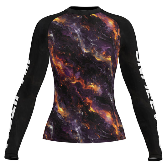 Rashninja Cyber Storm Galaxy Nebula Women's Long Sleeve Rash Guard