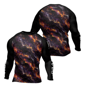 Rashninja Cyber Storm Galaxy Nebula Men's Long Sleeve Rash Guard