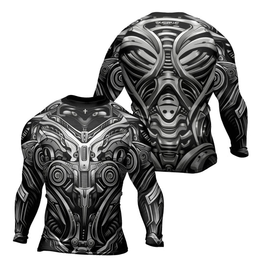 Rashninja Cyber Armor Monochrome Men's Long Sleeve Rash Guard

