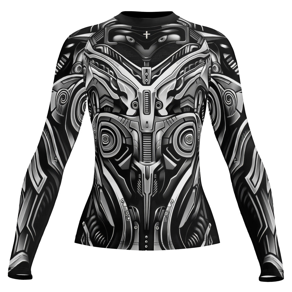 Rashninja Cyber Armor Monochrome Women's Long Sleeve Rash Guard