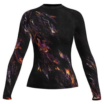 Rashninja Cyber Storm Galaxy Nebula Women's Long Sleeve Rash Guard