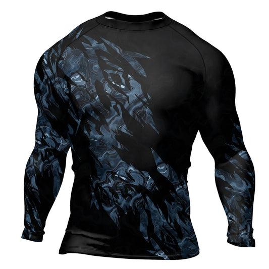 Rashninja Cyber Storm Silver Men's Long Sleeve Rash Guard