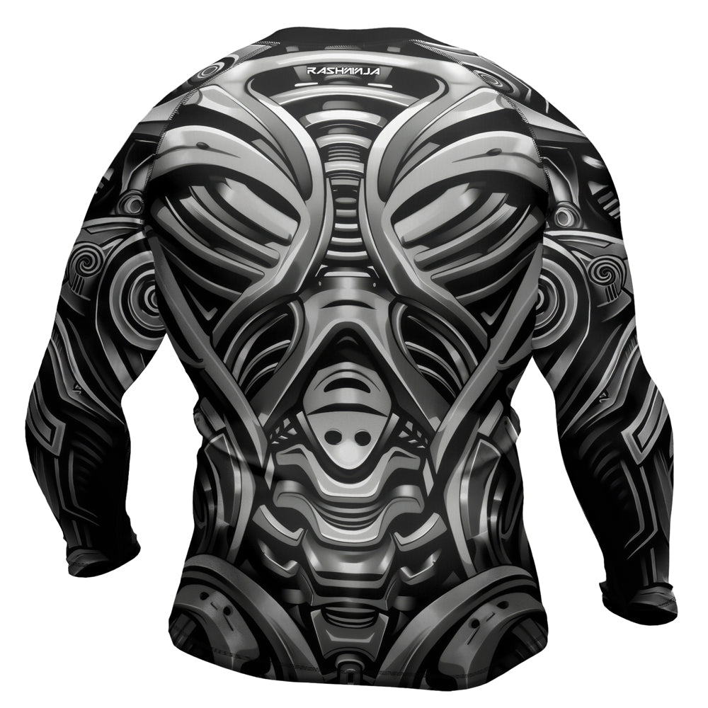 Rashninja Cyber Armor Monochrome Men's Long Sleeve Rash Guard

