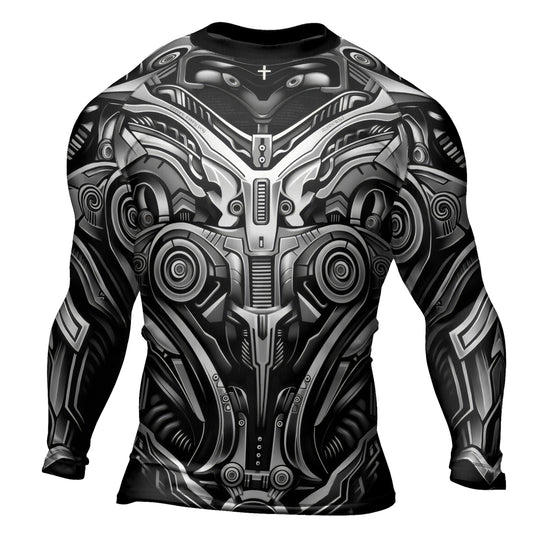 Rashninja Cyber Armor Monochrome Men's Long Sleeve Rash Guard

