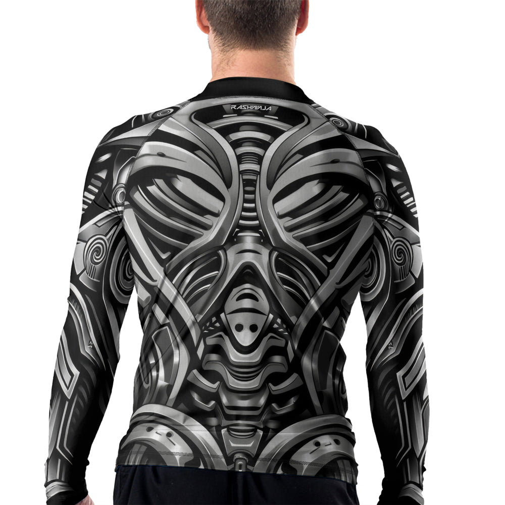Road Rash Armor Rashninja Cyber Armor Monochrome Men's Long Sleeve Rash Guard