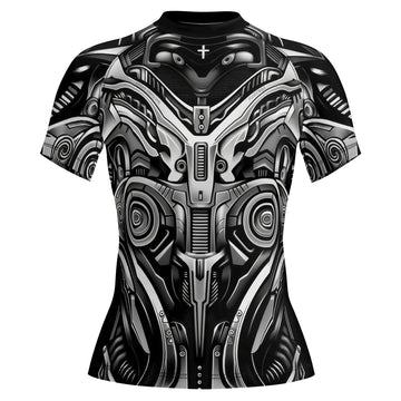 Rashninja Cyber Armor Monochrome Women's Short Sleeve Rash Guard