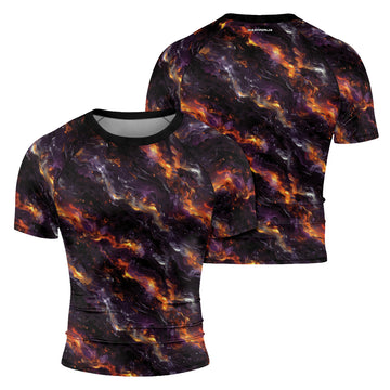 Rashninja Cyber Storm Galaxy Nebula Men's Short Sleeve Rash Guard