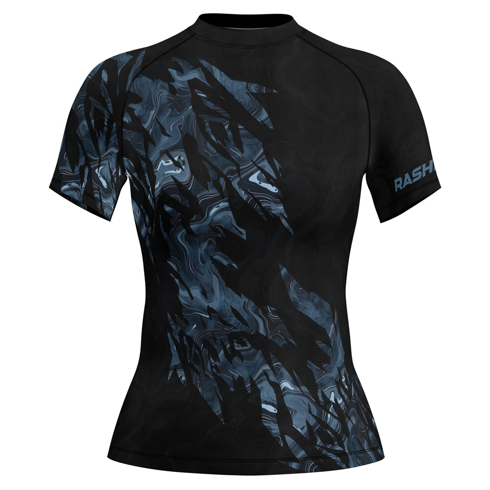 Rashninja Cyber Storm Silver Women's Short Sleeve Rash Guard