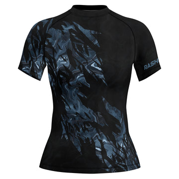 Rashninja Cyber Storm Silver Women's Short Sleeve Rash Guard