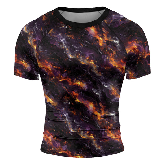 Rashninja Cyber Storm Galaxy Nebula Men's Short Sleeve Rash Guard