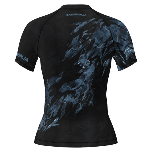 Rashninja Cyber Storm Silver Women's Short Sleeve Rash Guard