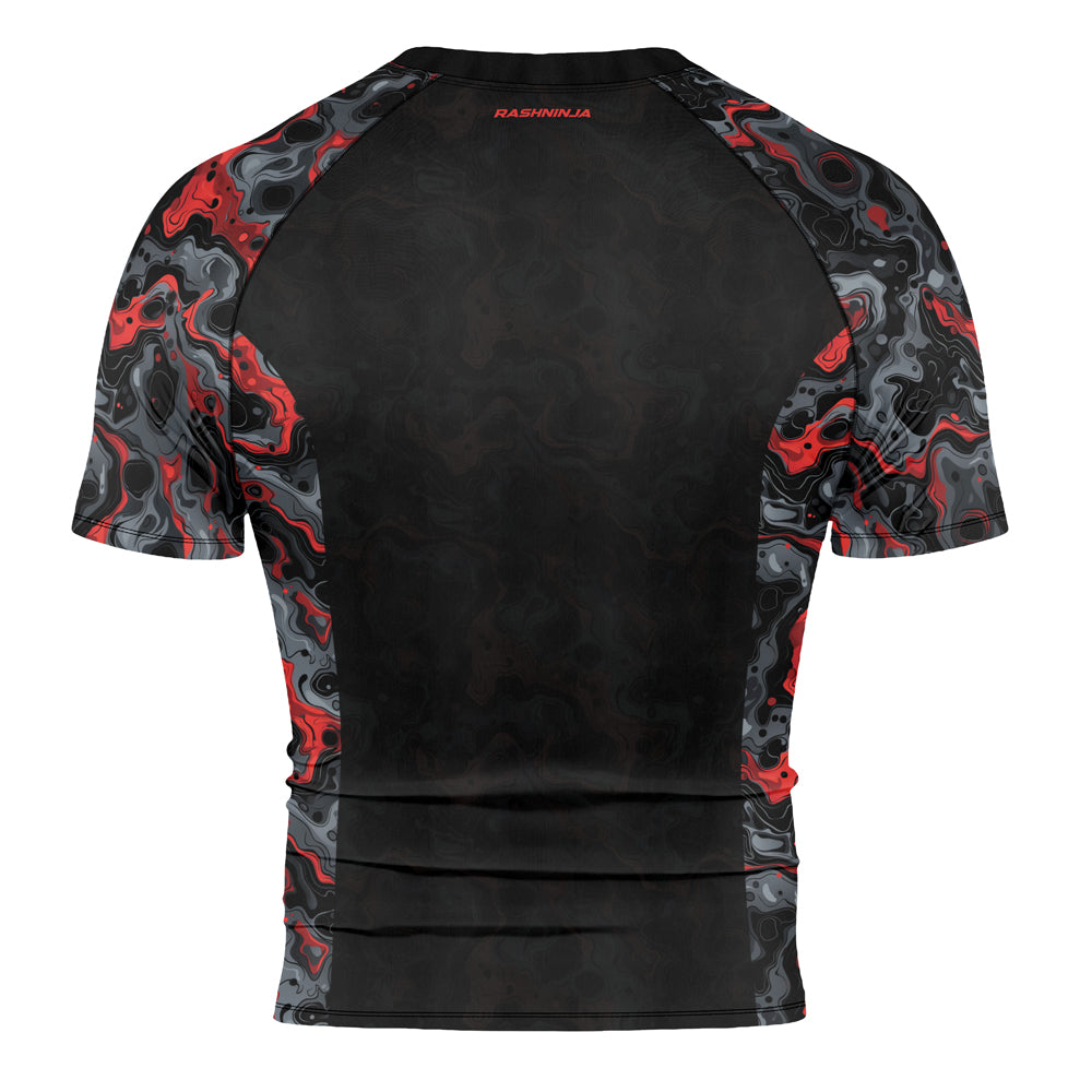Rash★ Rashninja Cyber Storm Red Men's Short Sleeve Rash Guard