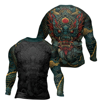 Rashninja Dragon Blaze Dominion Men's Long Sleeve Rash Guard