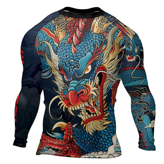 Rashninja Dragon Celestial Wrath Men's Long Sleeve Rash Guard