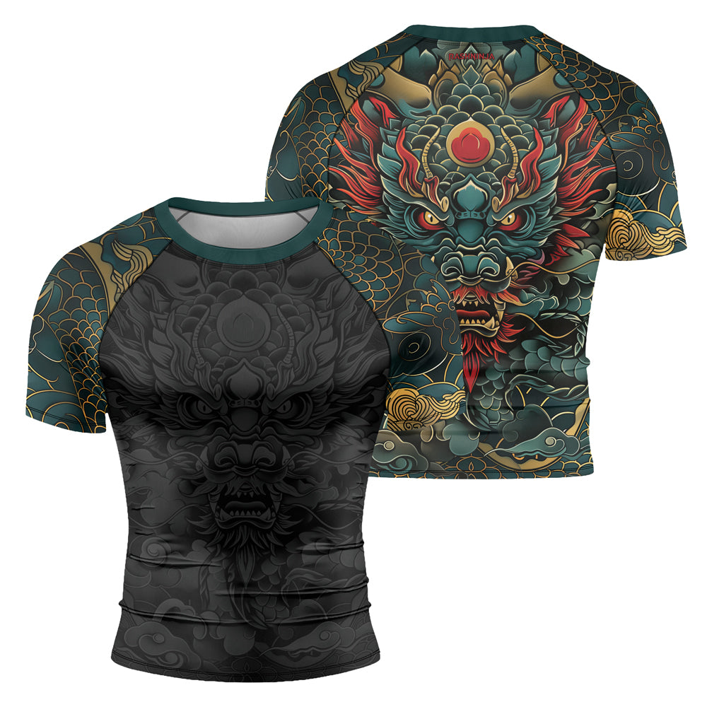 Rashninja Dragon Blaze Dominion Men's Short Sleeve Rash Guard