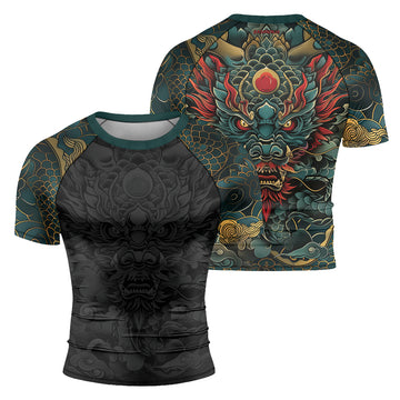 Rashninja Dragon Blaze Dominion Men's Short Sleeve Rash Guard