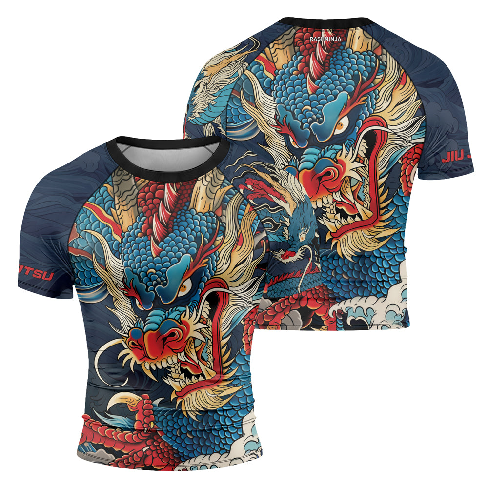Rashninja Dragon Celestial Wrath Men's Short Sleeve Rash Guard