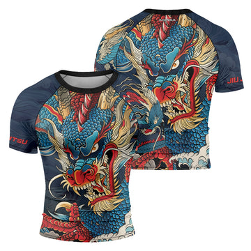 Rashninja Dragon Celestial Wrath Men's Short Sleeve Rash Guard