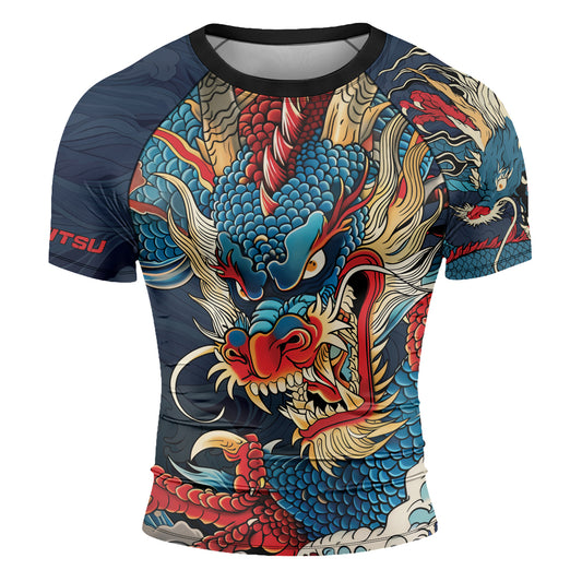 Rashninja Dragon Celestial Wrath Men's Short Sleeve Rash Guard