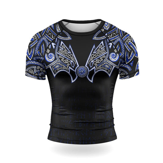 Rashninja Thor's Hammer Ranked Men's Short Sleeve Rash Guard - Rashninja LLC