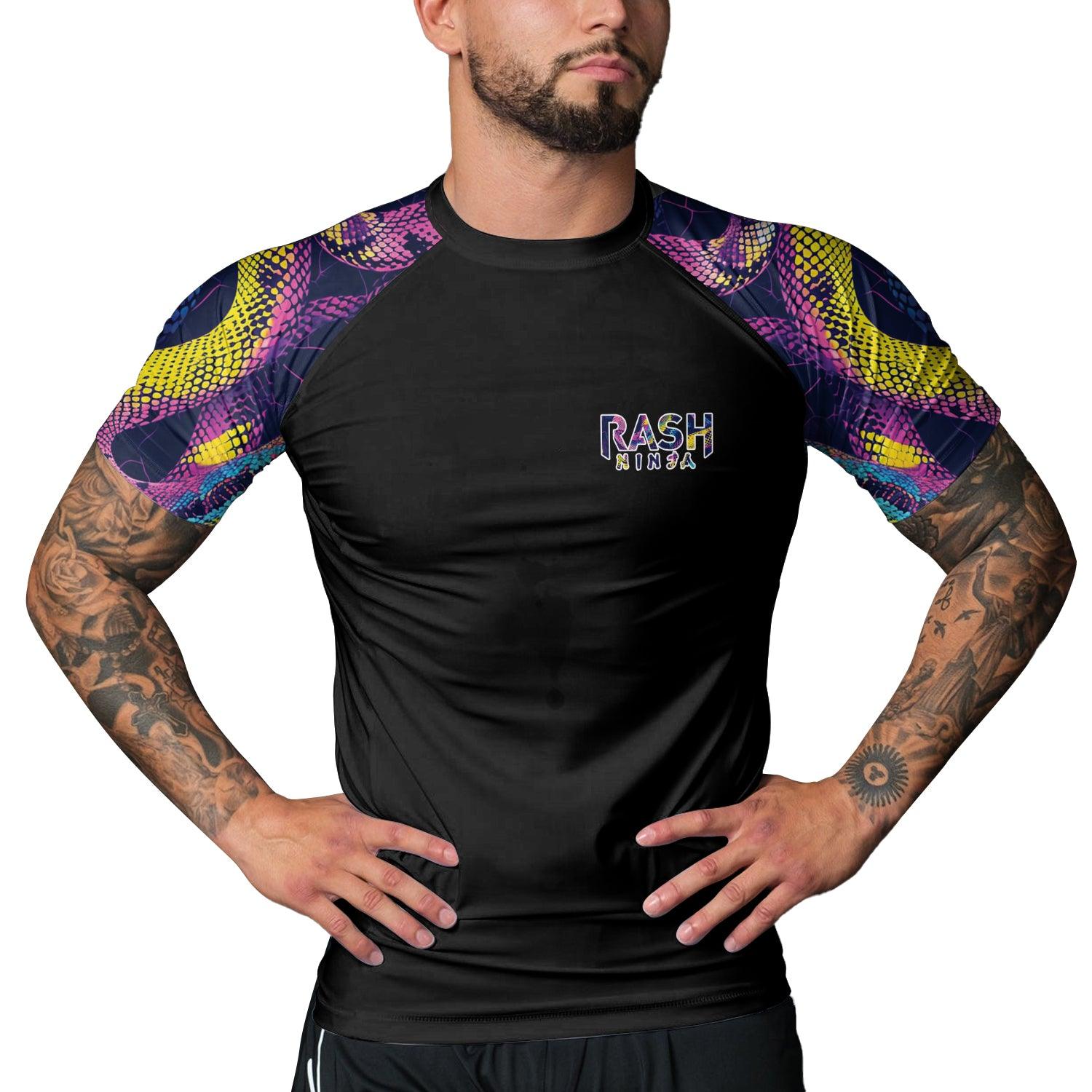 Rashninja Neon Snake Men's Short Sleeve Rash Guard | Fightwear