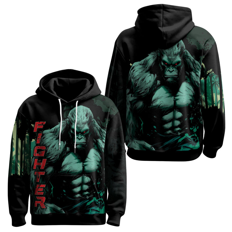 Rashninja Jungle Titan Gorilla AOP Hoodie | Gorilla Hooded Sweatshirt