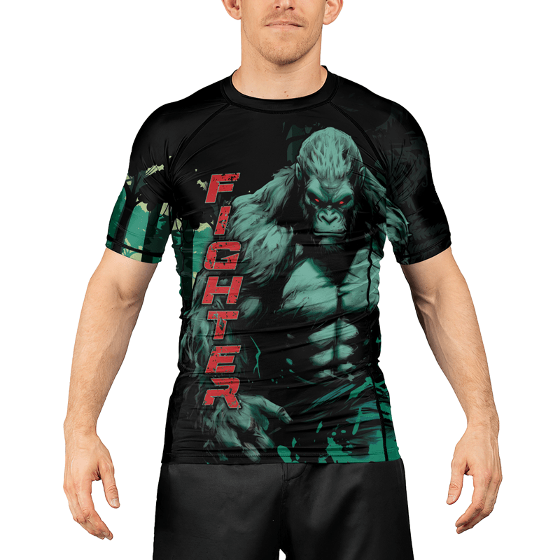 Rashninja Jungle Titan Gorilla Men's Short Sleeve Rash Guard - Rashninja LLC