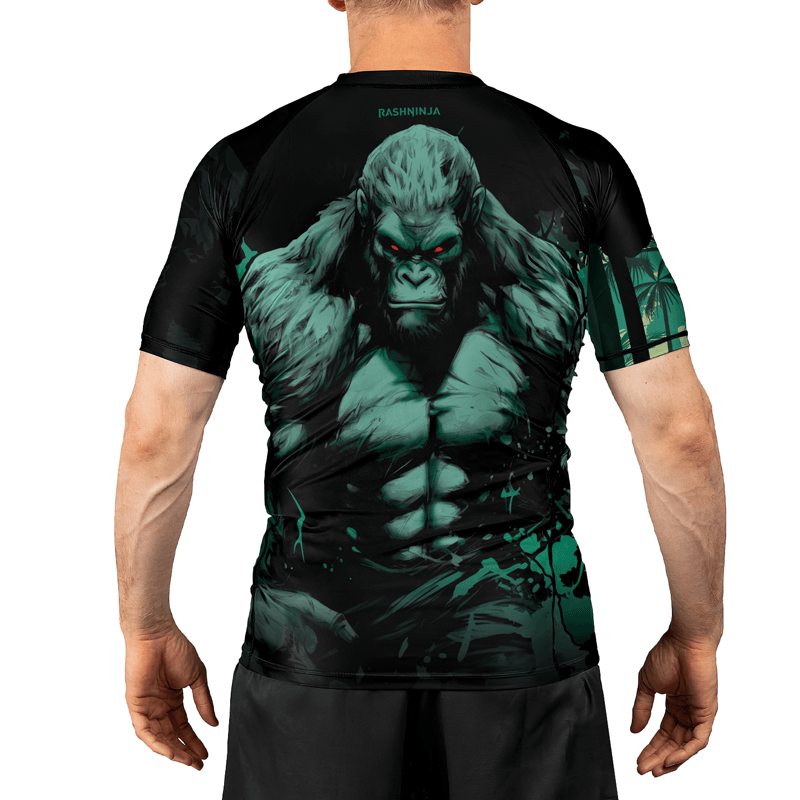 Rashninja Jungle Titan Gorilla Men's Short Sleeve Rash Guard - Rashninja LLC