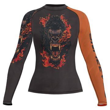 Rashninja Gorilla Flame Guardian Women's Long Sleeve Rash Guard