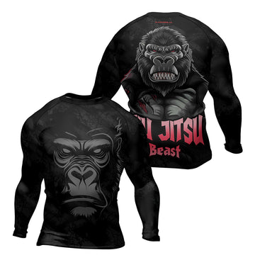 Rashninja Gorilla Jiu Jitsu Beast Men's Long Sleeve Rash Guard