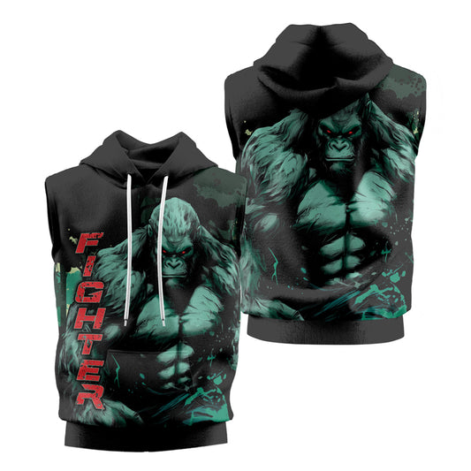 Rashninja Jungle Titan Gorilla Sleeveless Hoodie | Sleeveless Hoodie