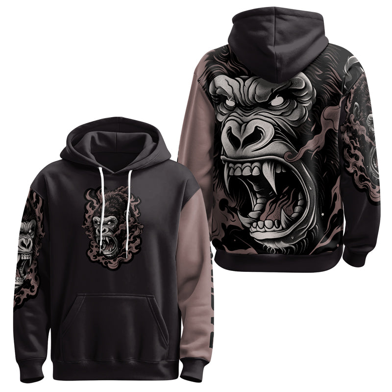 Rashninja Wild Majesty Gorilla AOP Hoodie | Gorilla Hooded Sweatshirt