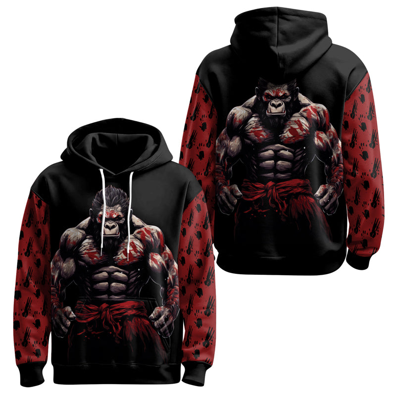 Rashninja Gorilla Guardian AOP Hoodie | Gorilla Hooded Sweatshirt