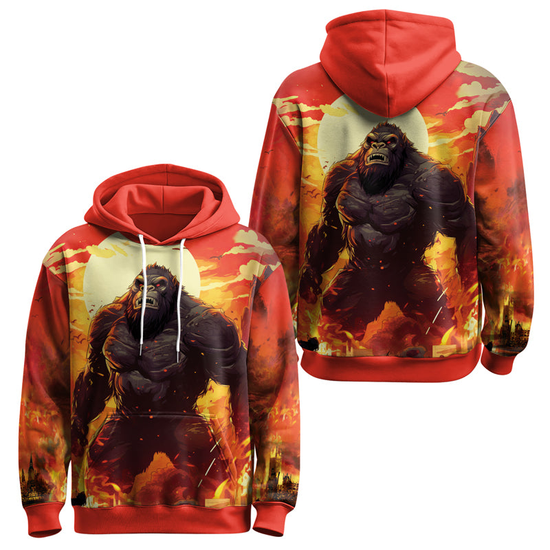 Rashninja Gorilla Strength AOP Hoodie | Gorilla Hooded Sweatshirt