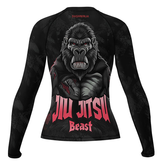 Rashninja Gorilla Jiu Jitsu Beast Women's Long Sleeve Rash Guard