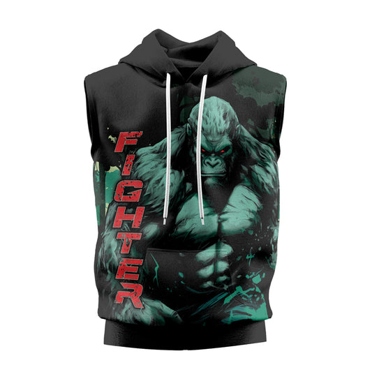 Rashninja Jungle Titan Gorilla Sleeveless Hoodie | Sleeveless Hoodie