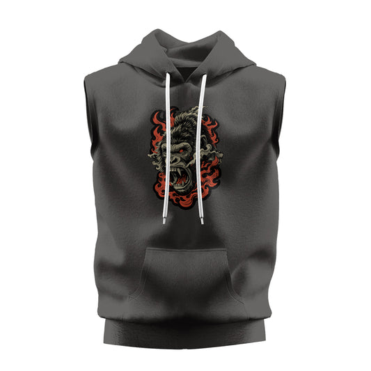 Rashninja Wild Majesty Gorilla Sleeveless Hoodie | Sleeveless Hoodie