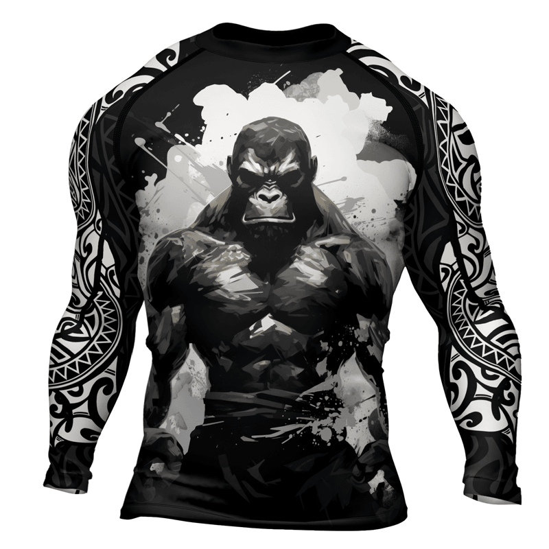 Rashninja Gorilla Jungle Monarch Men's Long Sleeve Rash Guard - Rashninja LLC