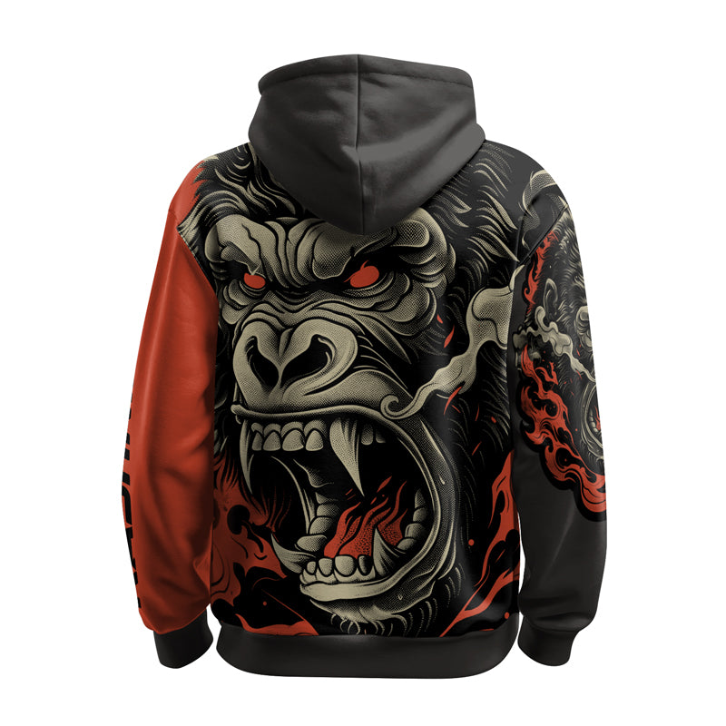 Rashninja Wild Majesty Gorilla AOP Hoodie | Gorilla Hooded Sweatshirt