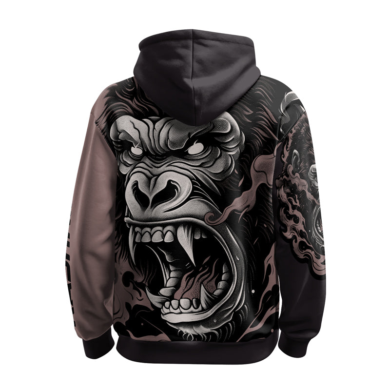 Rashninja Wild Majesty Gorilla AOP Hoodie | Gorilla Hooded Sweatshirt