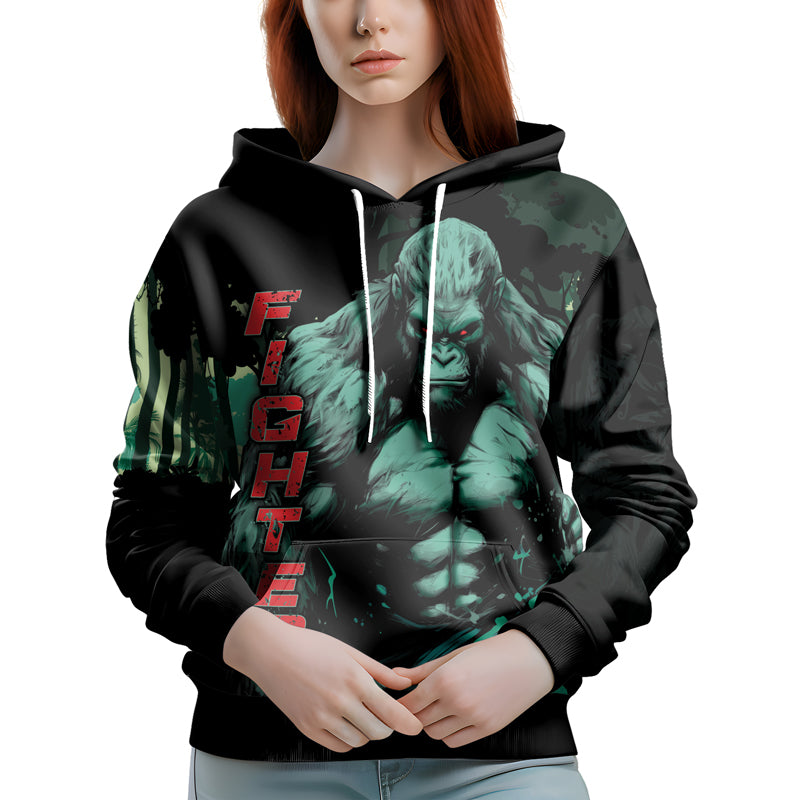 Rashninja Jungle Titan Gorilla AOP Hoodie | Gorilla Hooded Sweatshirt