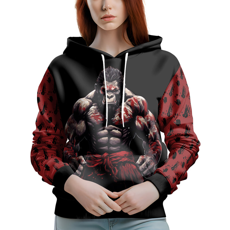 Rashninja Gorilla Guardian AOP Hoodie | Gorilla Hooded Sweatshirt