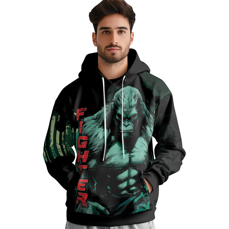 Rashninja Jungle Titan Gorilla AOP Hoodie | Gorilla Hooded Sweatshirt