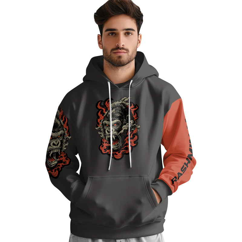 Rashninja Wild Majesty Gorilla AOP Hoodie | Gorilla Hooded Sweatshirt