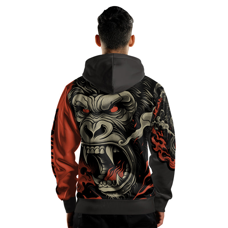 Rashninja Wild Majesty Gorilla AOP Hoodie | Gorilla Hooded Sweatshirt