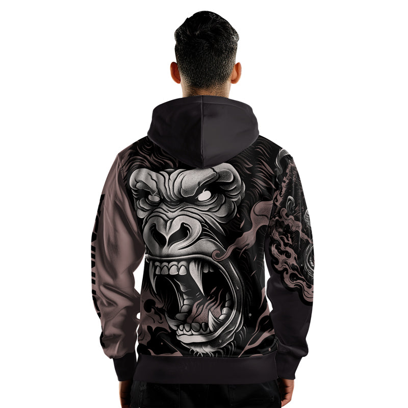 Rashninja Wild Majesty Gorilla AOP Hoodie | Gorilla Hooded Sweatshirt